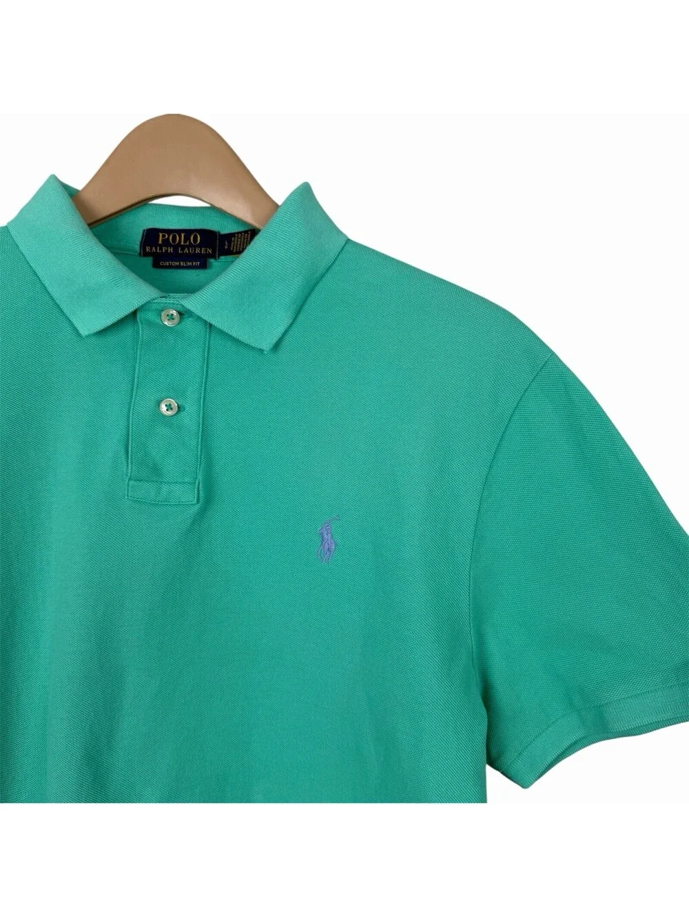 Polo Ralph Lauren Men’s Custom Fit Polo Shirt College Green Short Sleeve Size L